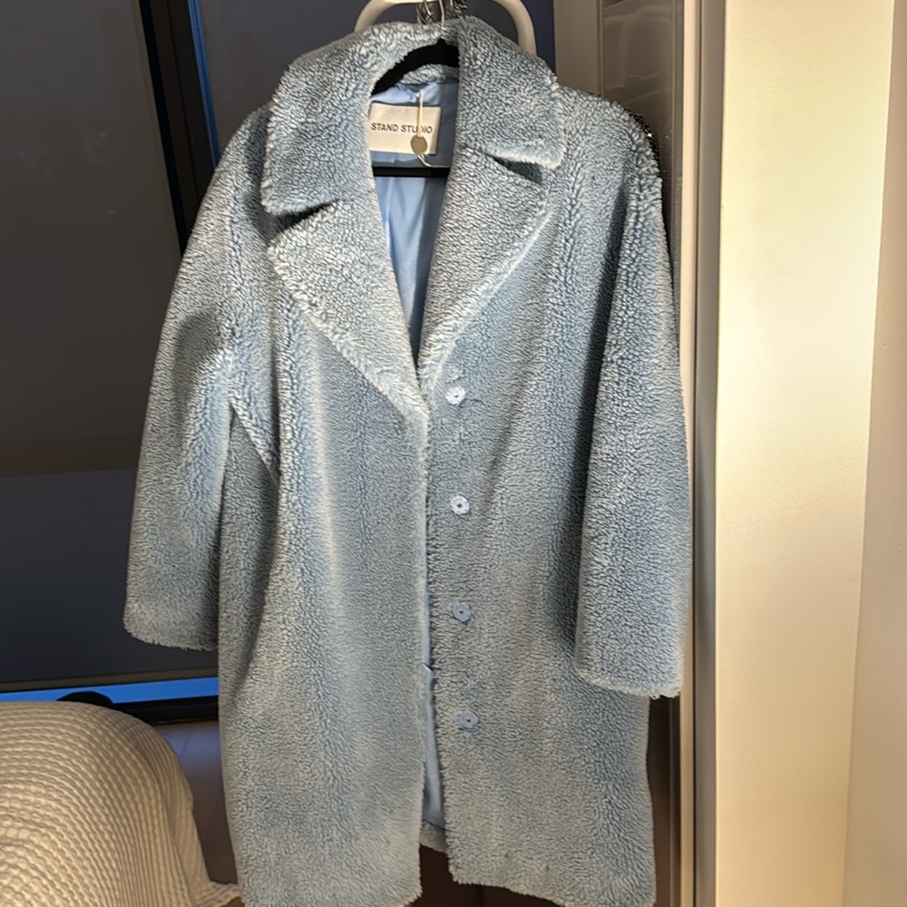 Stand studio sky blue sherling jacket size S